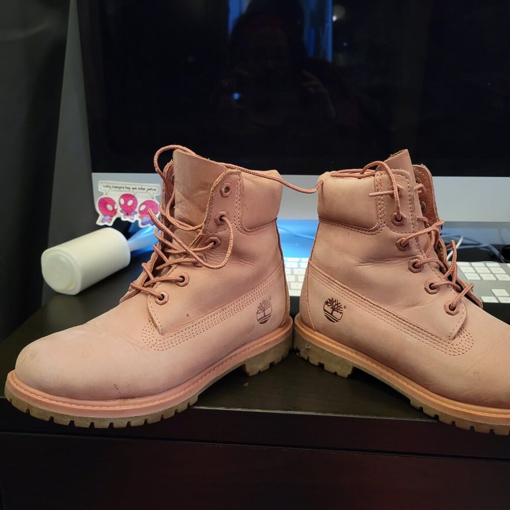 Great Pink Timberland boots